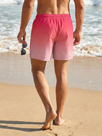 Hai-Grafik Herren Badeshorts Sommer Lässige Strandshorts mit Netzfutter Reißverschlusstaschen Schnell trocknende Badehose