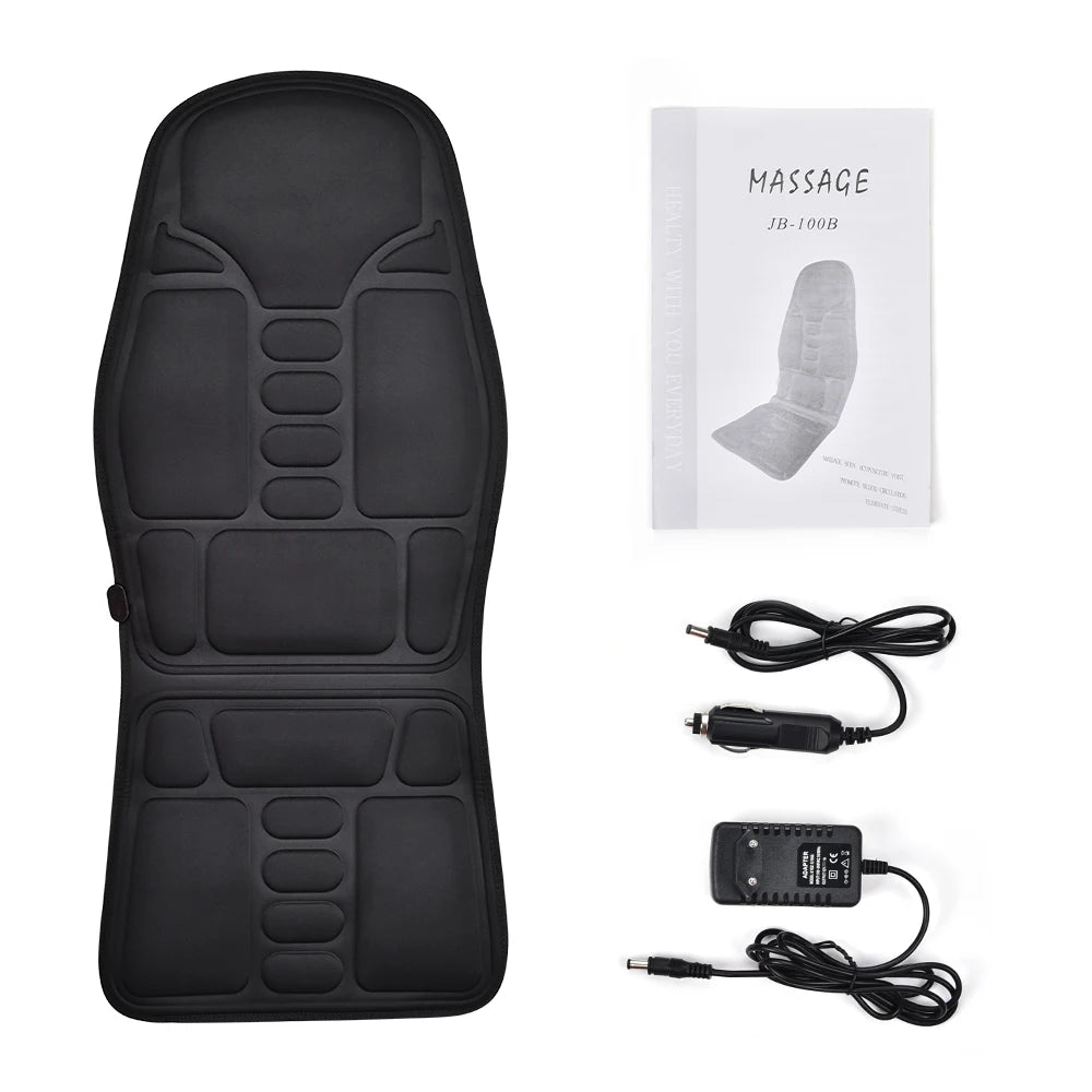 Massagesitzauflage Elektrisch Heizend Vibrationsmassage Nacken Rücken Körperkissen Massage für Auto Zuhause Lendenwirbelmatratze