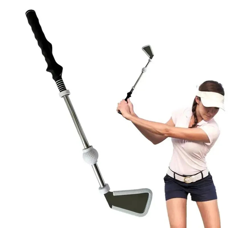 Einziehbarer Golfschwung-Trainingshelfer, Rhythm Click Sound Warm Up Golf Swing Trainer, Golf Grip Trainer Aufsatz – Kraft & Tempo