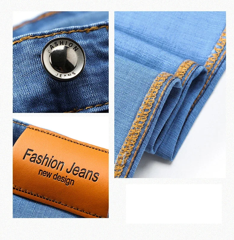 Herrenhose Büro Business Jeans Herren Klassische Blau Schwarz Baumwolle Stretch Straight Denim Hose Herren Marken Hosen