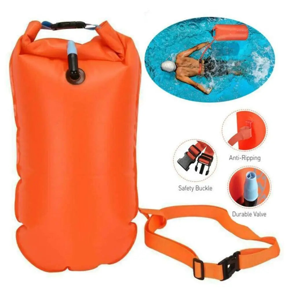 Inflatable Open Swimming Buoy Tow Lightweight Swimming Air Bag Storage With Waist Belt Water Sport Swimming Storage Float Tools Main image