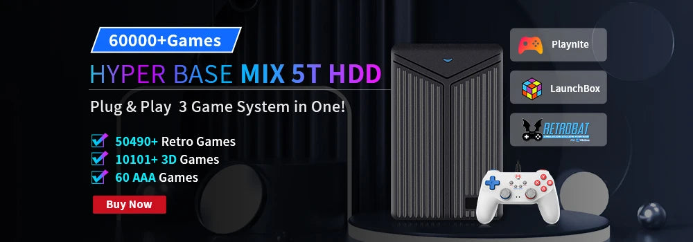 Launchbox 2T Spiele-Festplatte für PS4/PS3/PS2/Wii/WiiU/GAMECUBE etc. mit über 4200 3D/PC-Spielen, tragbare Spielekonsole für Laptops