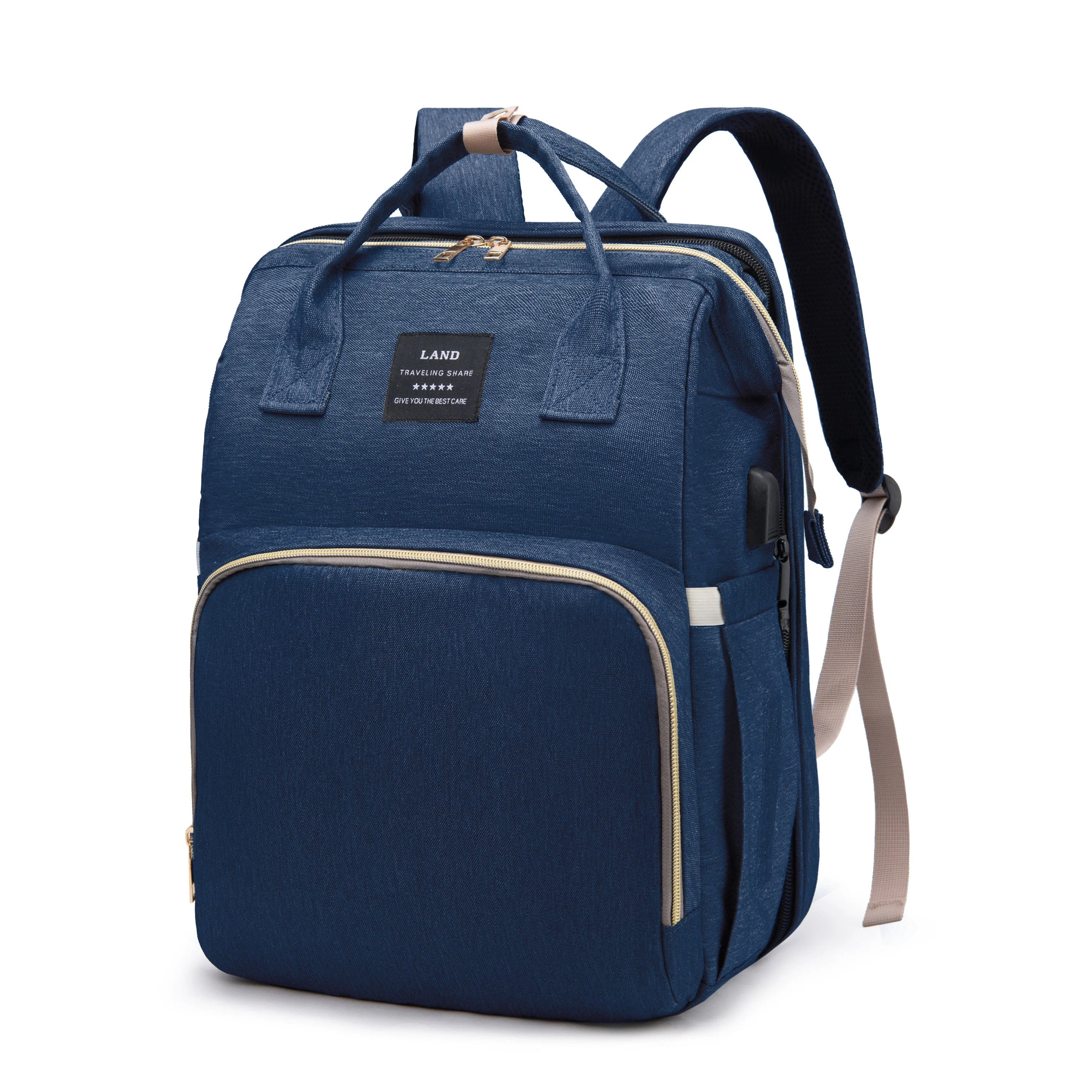 Wickeltasche Leichtgewicht Tragbares Klappbett Großraum-Reise-Maternity-Taschen Baby-Rucksack Weibliche Mama-Ausgehtasche