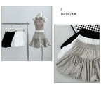 Süße Schleifen Plissierte Flauschige Röcke für Damen Sommer Koreanischer Stil Elastische Taille Laternenrock Damen Lockerer Weißer A-Linien Minirock
