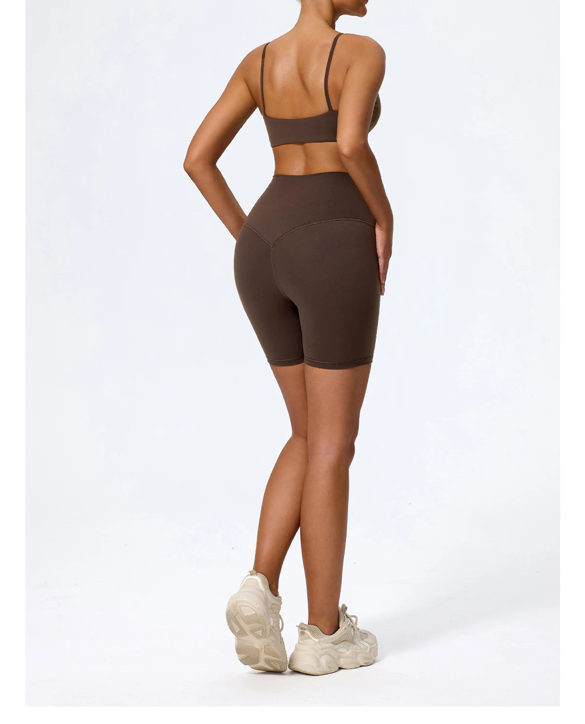 Hearuisavy Sommer Superweiches 2-teiliges Damen-Sportshorts-Set atmungsaktives Fitness-Yoga-BH Freizeit-Push-Up-Workout-Crop-Top