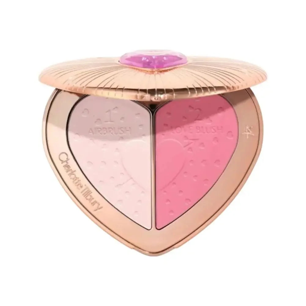 Charlotte Tilbury Lip Gloss Zweifarbiges Herzform-Puder-Rouge-Highlight-Spotlight-Aufhellung Nahtloses Cosplay-Make-up-Geschenk