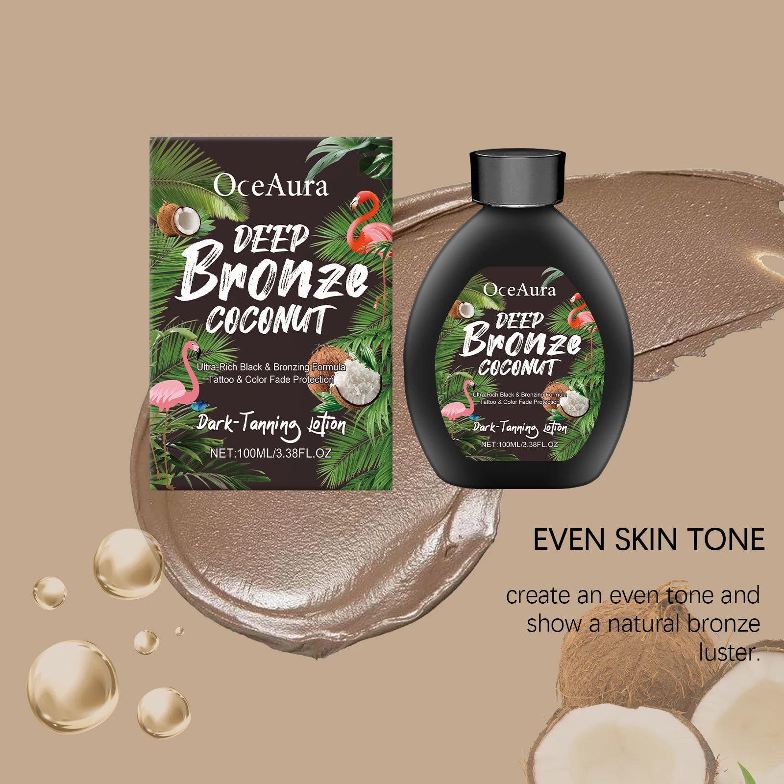 100ML Selbstbräunungslotion Tief Feuchtigkeitsspendend Nicht Fettend Für Gesunden Teint Bronzer Weizenhaut Ohne Sonne Bräunungscreme für den Sommer