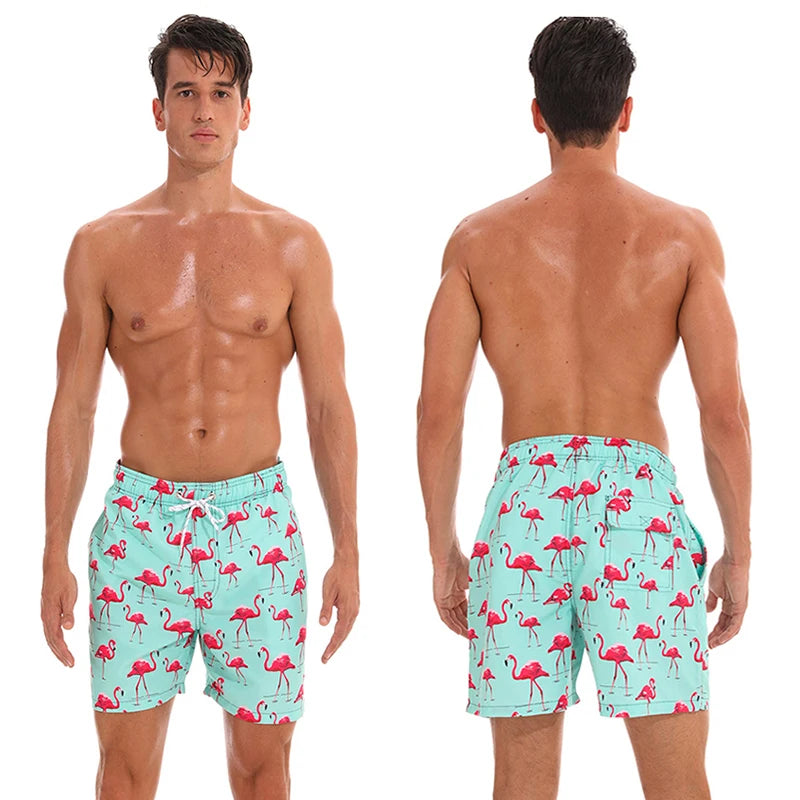Escatch Schnelltrocknende Sommer Badeshorts für Herren, Beach Boardshorts, Badehosen für Männer, Schwimmhosen, Herren Sportbekleidung, Strandmode, Fitness Übergrößen