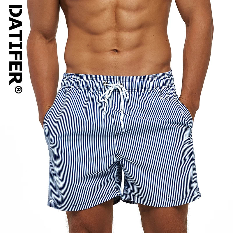 DATIFER Sommer Herren Strand Shorts Bedruckte Surfing Badeshorts Fitness-Workout Badehosen Herren Sportbekleidung mit Taschen Hosen Hauptbild