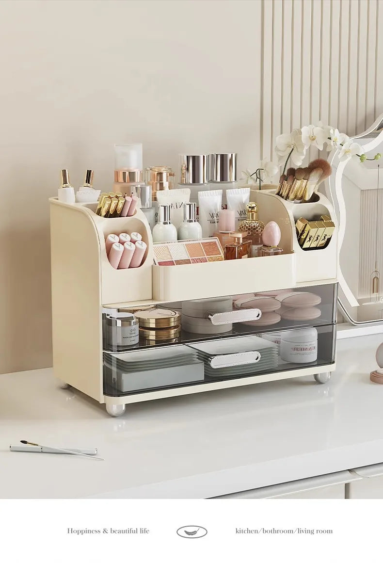 Desktop cosmetics storage box, makeup box, high-end dressing table, skincare product sorting box, dressing table storage rack