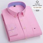 100 % Baumwolle Oxford Herrenhemden Langarm Kariert Weich Regular Fit Festliches Hemd Tasche Sozial Bluse Herrenkleidung S-7XL