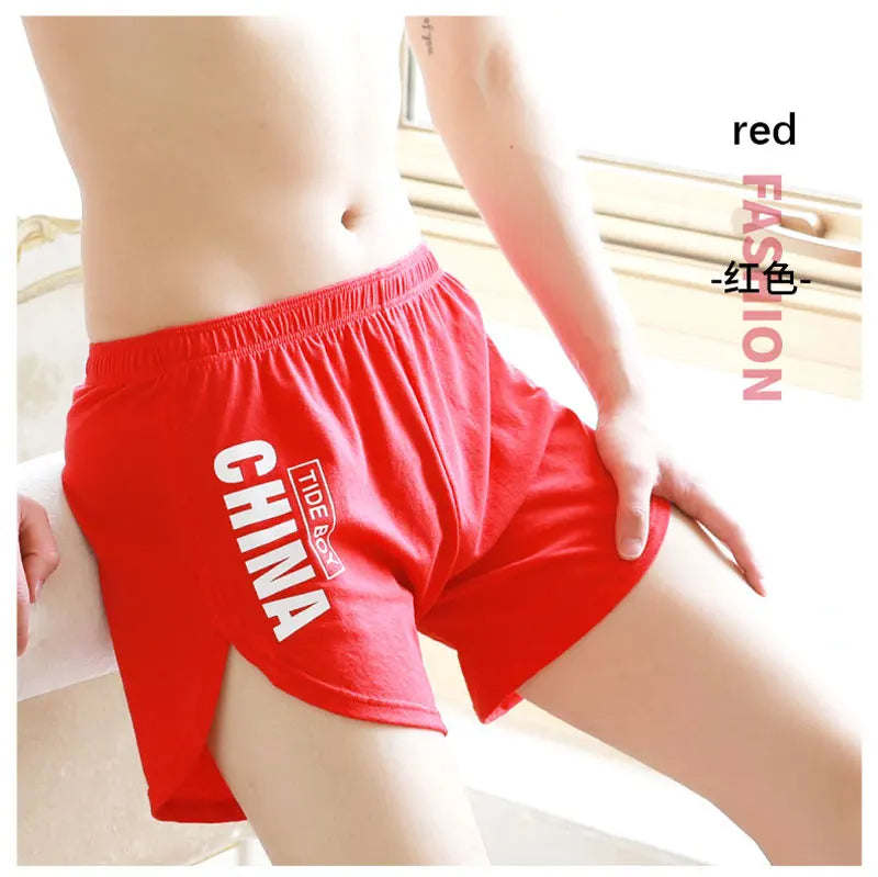 Fashion Locker Herrenunterwäsche 100% Baumwolle Weiche Mittelbund-Boxershorts Atmungsaktive Unterhosen Jungen Große Größen Boxershorts Schlafanzug