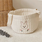 Niedlicher Bären-Stickerei INS Baby Wickeltasche Windel Caddy Windelkorb Mummy Mutterschaftstasche für Neugeborene - Aufbewahrungsorganisator für Spielzeug und D
