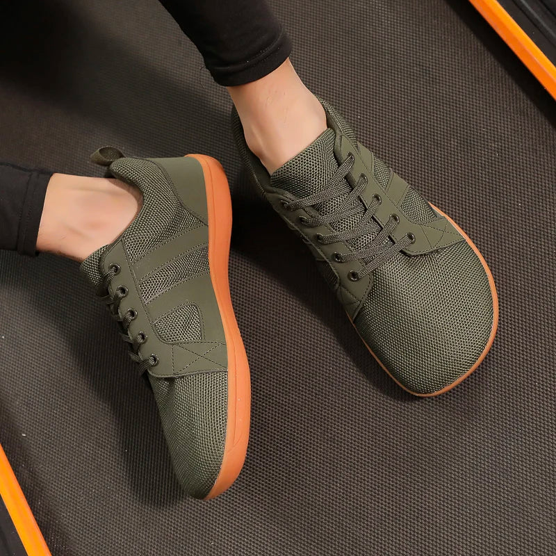 FANCYLEE Klassische Damen GAT Barfuß-Sneaker Retro Wildleder Minimalistische Walkingschuhe Weite Passform Zero Drop Freizeitschuhe Größe 36-41