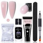 LILYCUTE 15ml Verlängerungsgel-Nagellack-Set Quick Nail Prolong mit Verlängerungsform-Nagelspitzen Acryl-Lösung Maniküre-Werkzeug-Kit