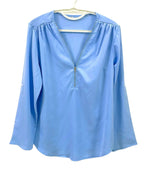 2024 Qualität Heißer Verkauf Plus Size Tiefer V-Ausschnitt Damenbluse Chiffon Coole lockere Hemd Mode Freizeit Damen Tops Sexy Reißverschluss Pullover