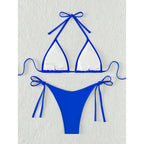 7 Farben Neckholder Brasilianischer Bikini Damen Bademode Weiblicher Badeanzug Zweiteiliges Bikini-Set Gepolsterter Badeanzug Damen V3536