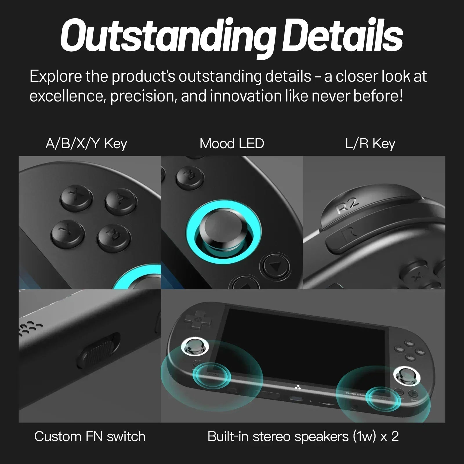 Trimui Smart Pro Handheld-Spielekonsole 4.96'' IPS-Bildschirm Videospielkonsole Linux-System Retro-Videospielkonsolen Geburtstagsgeschenke