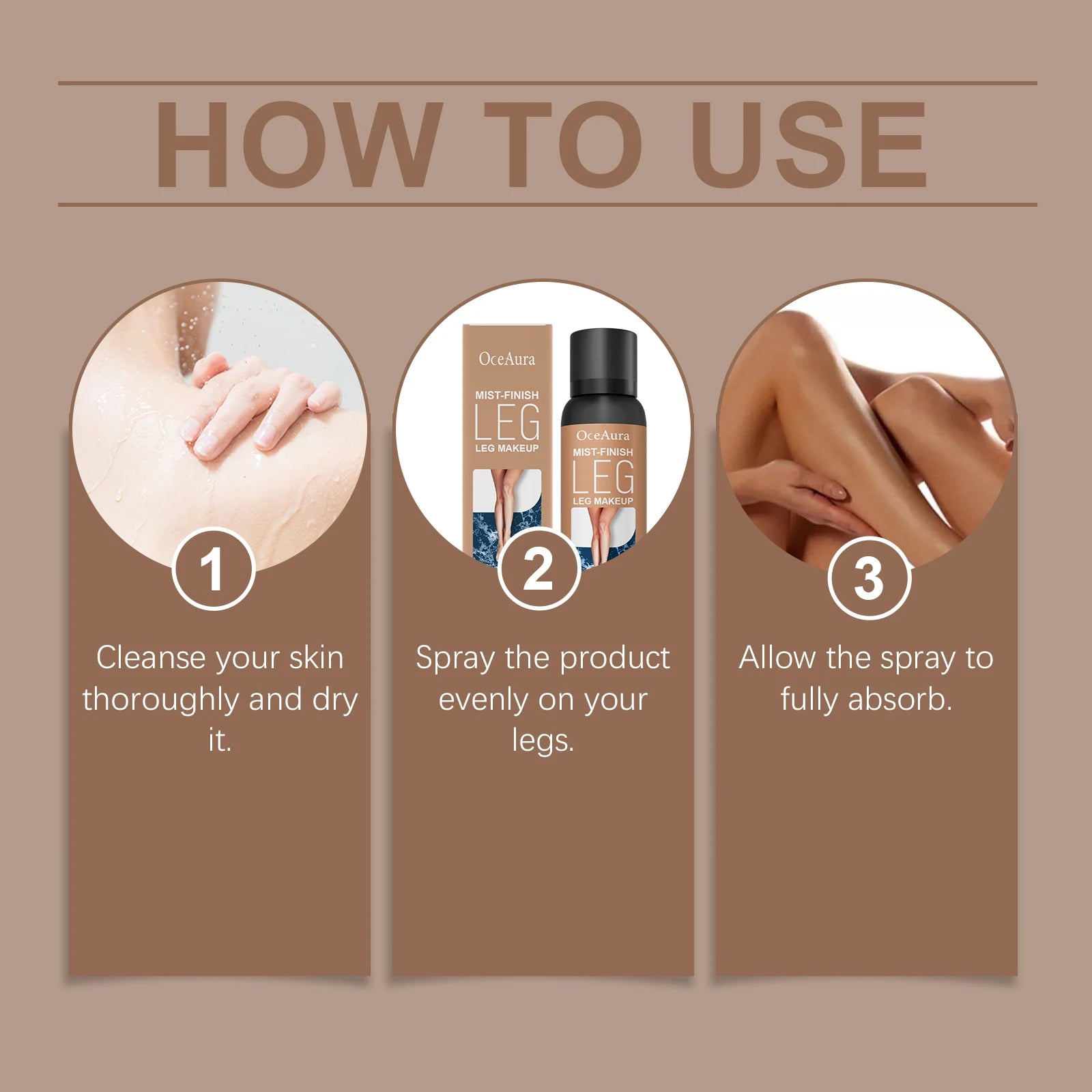 100 ml Bein Make-up Lang anhaltendes wasserfestes Anti-Transfer-Concealer Verdunkelungs-Spray Gleichmäßiger Hautton Weizenbräune Bräunungs-Spray