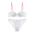 Sexy Spitzen-BH- und Höschen-Set, Minimizer, Anti-Sagging, vollflächig bedeckend, verstellbarer Bügel, große Bruststütze, dünne Seitenstütze, kein Überlaufen