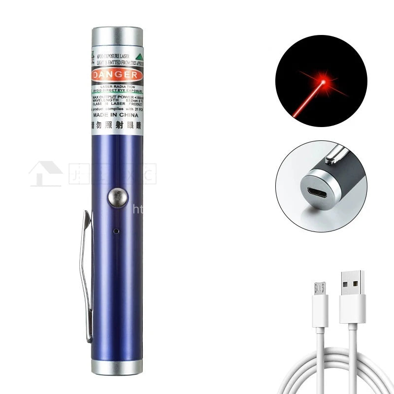 Tragbarer USB-Grünlaserpointer 2-in-1 Abnehmbare Lampenfassung Mini-Laserstift Sichtbarer Fokus Rote Kombination für die Jagd