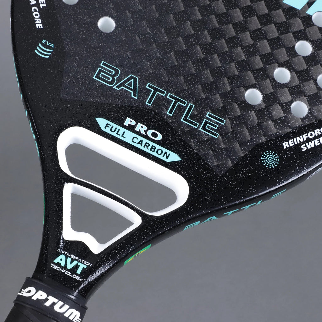 OPTUM BATTLE 12K Carbonfaser-Strandtennisschläger mit rauer Oberfläche und Abdeckungstasche
