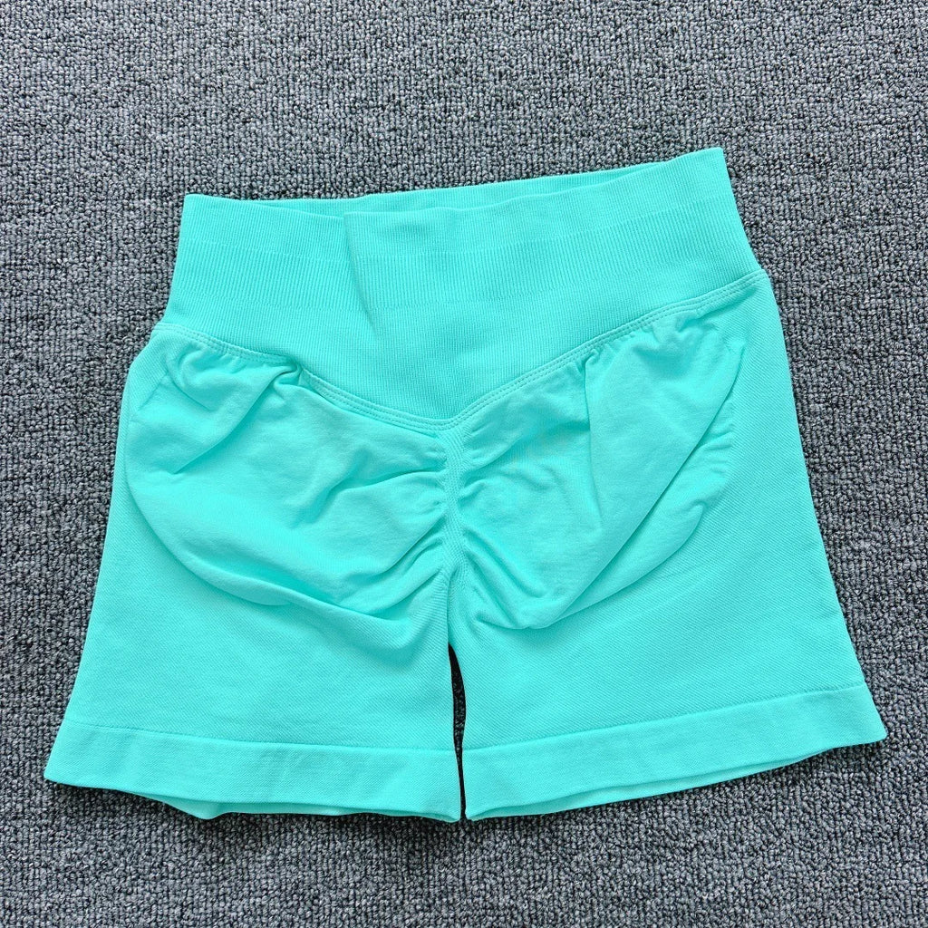 D LOGO Impact Nahtlose Fitness-Pfirsich-Hüft-Sport-Yoga-Leggings Shorts