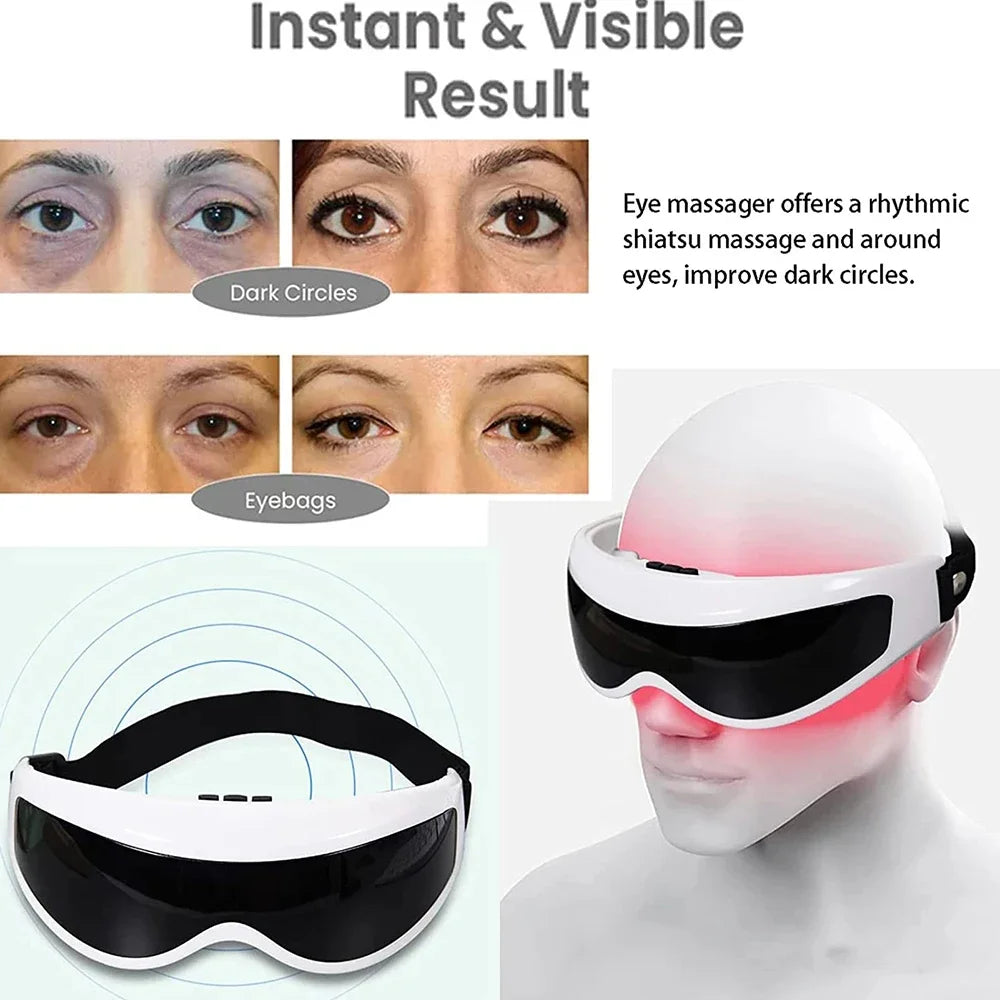 Elektrische Augenmassagegerät Maske Migräne Augen Verbesserung der Sehkraft Stirn Augenpflege Brille Massage Kabellose Vibration Gesundheitspflege