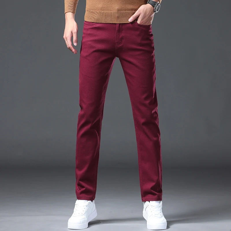 2026 98 % Baumwolle Elastische Baumwolljeans Herren Frühling Slim Straight Denim Hose Komfort Große Größe Koreanische Business Casual Hose