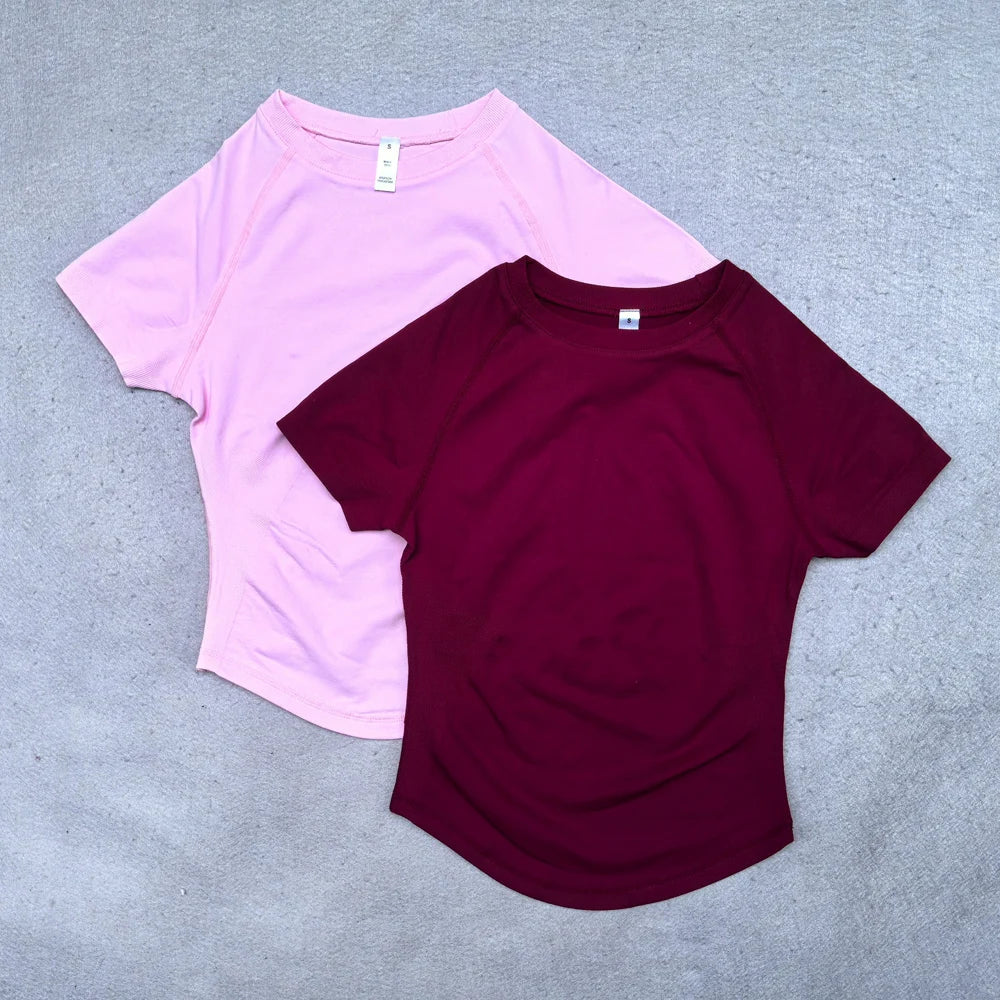 Df Impact Kurzarm-Top Damen Workout-Top Gym Crop Top Leichtes Yoga-Shirt Longline Sport-T-Shirt Fitness Activewear Zweitbild