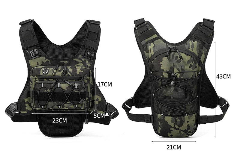 Lauf-Brusttasche Trinkweste zum Radfahren Wandern Fahrradrennen Marathon Tasche Herren Damen Sport Taktische Bauchtasche Camping Rucksack