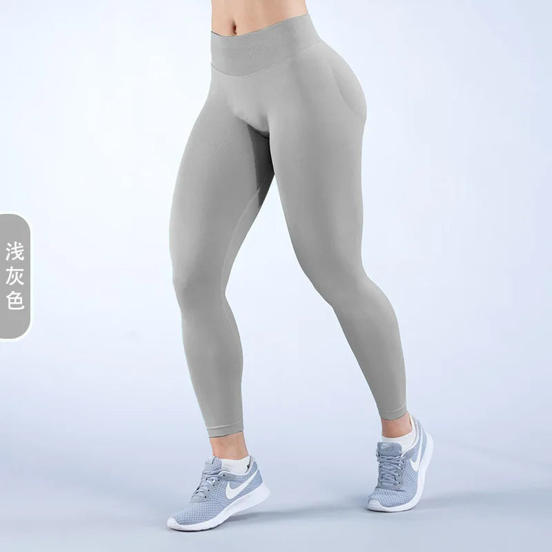 Damen High Waist Nahtlose Yoga Leggings Bauchkontrolle Po-Lifting Workout Hose Weiche Athletic Leggings für Fitnessstudio Fitness Laufen