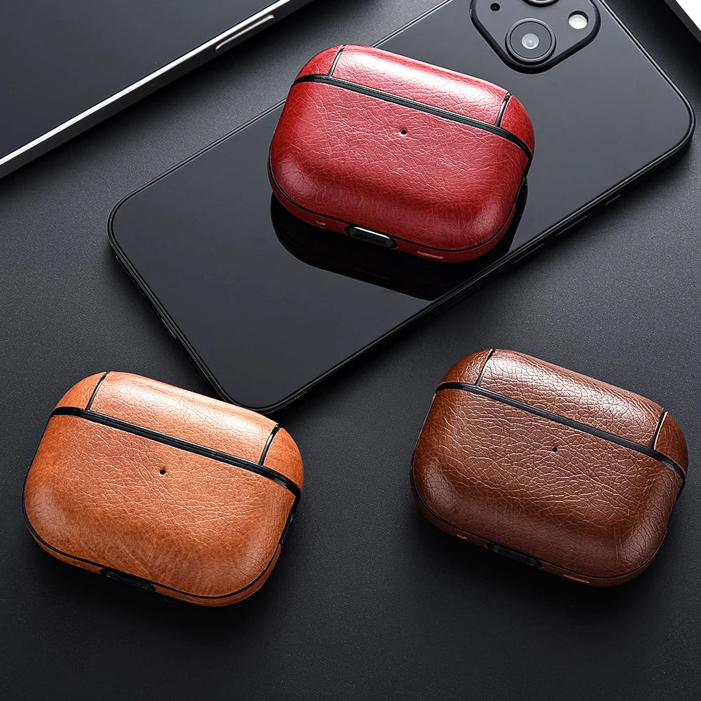 For Airpods Pro 3 Case Leather Business Earphone Case Headset Shell Headphone Cover For Apple AirPod 4 3 Pro 2nd Gen USB C Funda Zweitbild