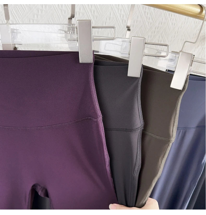 Damen High-Waist Schlag-Yogahosen Bequeme Pilates-Laufleggings Stylische Fitness-Sporthosen