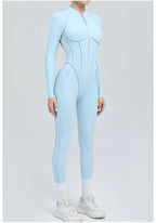 Women's Yoga Jumpsuit Hip Lift Sports Fitness Removable Padding Backless Zipper Leggings One-Piece Running Workout Gym Jumpsuit