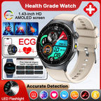 Neue genaue EKG-Smartwatch, Blutfettwerte, Fünf-Organe-Gesundheitscheck, Körpertemperatur, BT-Anruf, Sport-Smartwatches für Herren 2026