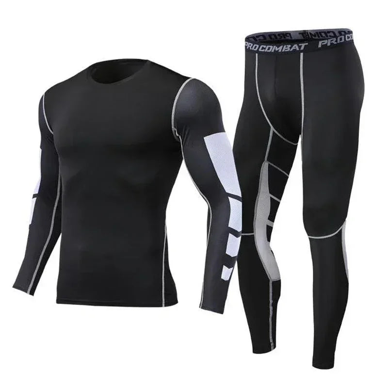 Herren Lauf-Trainingsanzug Fitness Sportbekleidungs-Set Kompressions-Leggings Sportkleidung Gym Enganliegende Jogginghose Rash Guard Lycra