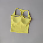 Sport- und Fitnessweste mit Brustpolster Sommer Stoßfest Schönheitsrücken Nude Feeling Anzug Pilates Training Yoga Top Yoga Kleidung