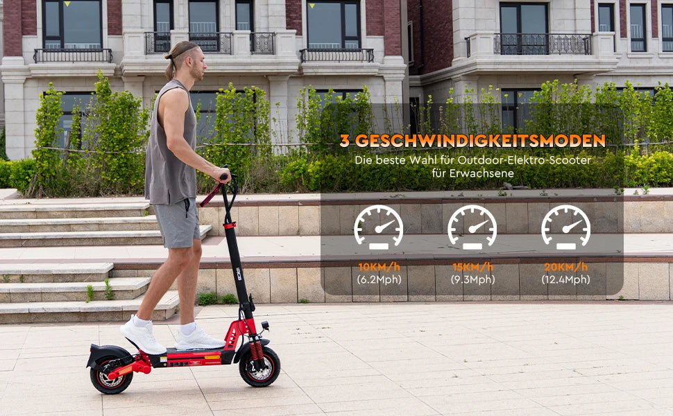 RCB NFC D5 ABE Ultra Electric Scooter for Adults ABE Certified 500W Motor 1600W Peak 27Ah Battery 110-130km Range 10 Inch Self-repairing Tires Double Brake Dual Suspension Turn Signals NFC APP