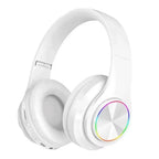 Headsets Gamer Kopfhörer Bluetooth Surround Sound Stereo Kabelloser Kopfhörer USB mit Mikrofon Buntes Licht PC Laptop Headset