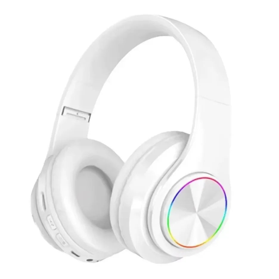 Headsets Gamer Kopfhörer Bluetooth Surround Sound Stereo Kabelloser Kopfhörer USB mit Mikrofon Buntes Licht PC Laptop Headset