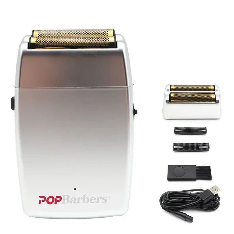 11000 U/min POP Barbers P620 Professioneller elektrischer Herren-Barttrimmer Doppelfolienrasierer Elektrorasierer USB-Haarschneidemaschine