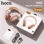 hoco Over-Ear Bluetooth 5.4 Kopfhörer Sport Kabellose Ohrhörer Headsets mit Mikrofon für Telefonate Stoff-Ohrpolster
