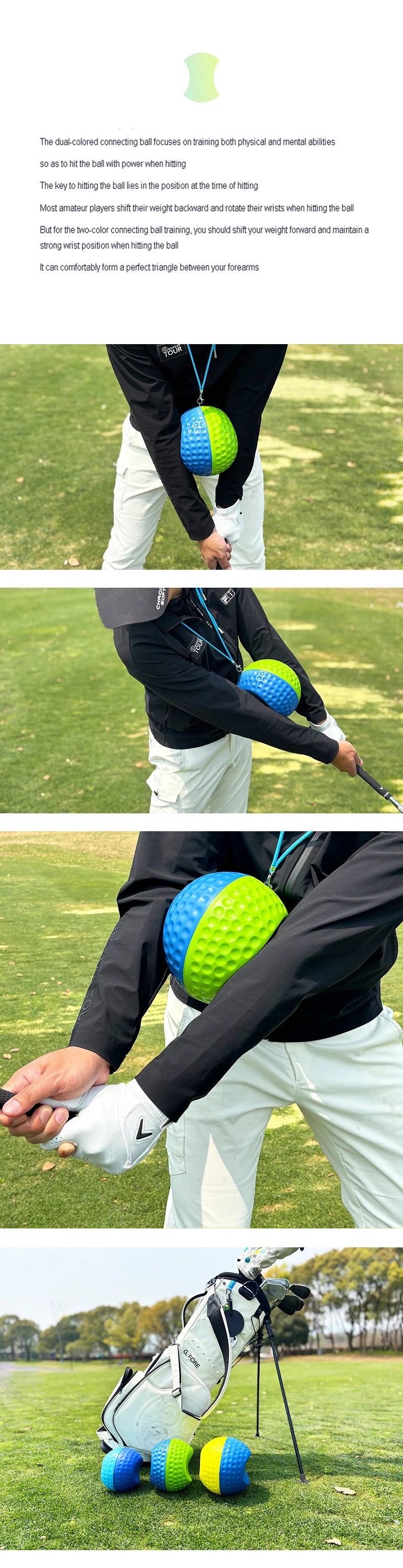 Golf Dual-Color Assist-Gerät Schwungmechanik, Armhaltung beibehalten, Chicken-Wing-Haltung verbessern, Dreieckstraining