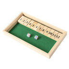 Hölzernes Shut the Box Würfelbrettspiel Klassische Tischversion mit 12 Zahlen, Kneipenstil, traditionelles Familien-Partyspiel für drinnen