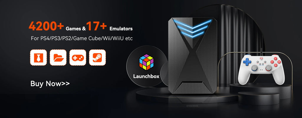 3760+ 3D/AAA-Spiele für PS4/PS3/PS2/Switch/WII/WIIU/N64/DC etc. Tragbare 500GB Launchbox Externe Gaming-Festplatte für Windows PC