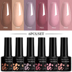 LILYCUTE 7ML 6PCS Neon Gel Nagellack Set fluoreszierend Farbwechsel Semi Permanent Soak Off Maniküre-Kit Nail Art Gel