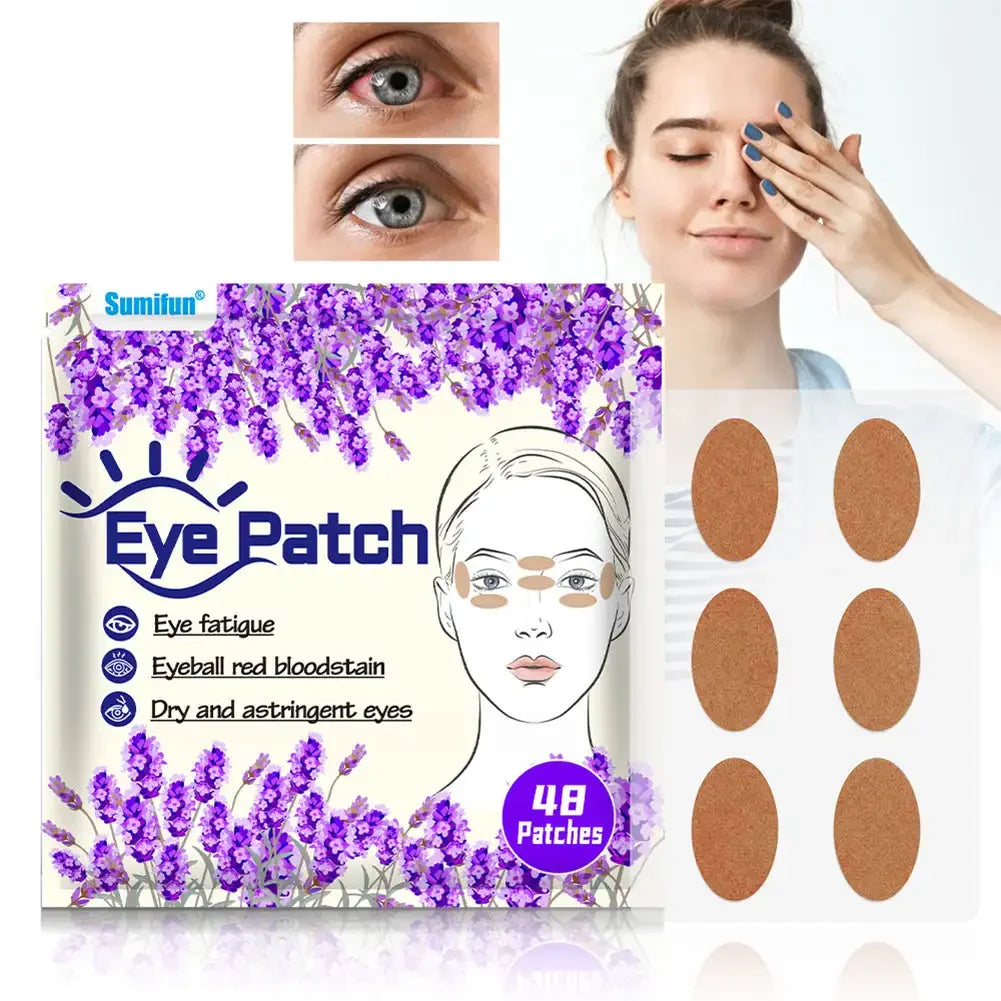 48Stk./Packung Augenpflegepflaster Verbesserung der Sehkraft Guter Sehsinn Aufkleber Linderung von trockenen Augen Müdigkeit Myopie Kräuter-Medizinpflaster