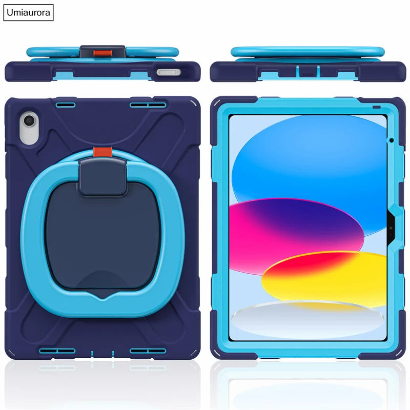 Für iPad 7., 8., 9., 10.2, 10. Generation Air 2 3 4 5 10.9 Mini 6 9.7 Pro 11 12.9 2022 Hülle Rotation Griffständer Kinder Stoßfeste Abdeckung