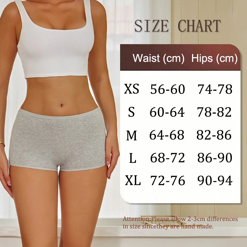 FINETOO 3er-Pack Damen Baumwoll-Boyshorts Atmungsaktive Low-Waist Unifarben Unterwäsche Damen Legere Sport Boxershorts Unterhosen